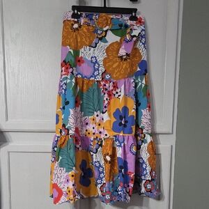 Floral Multicolor Women's Skirt Large